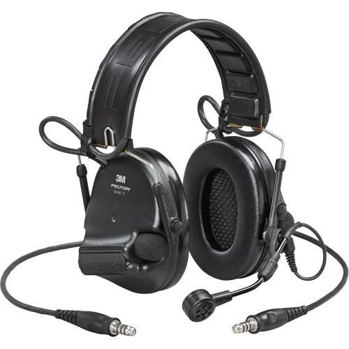 Casque VI NIB avec deux fils de sortie et rail arc Peltor ComTac, Style Bandeau, 23 dB Pathway Supply LP