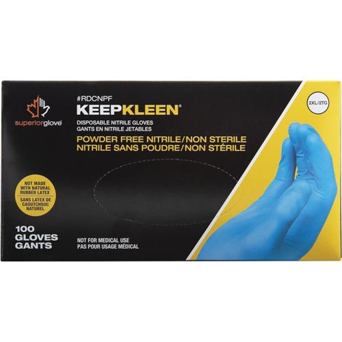Gants jetables KeepKleen, Petit, Nitrile, 2,8 mil, Sans poudre, Bleu Pathway Supply LP