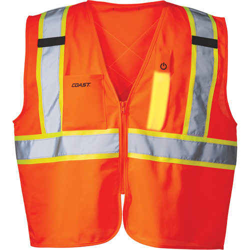 SV350 X-Back Safety Vest with Light, High Visibility Orange, Small, Polyester Pathway Supply LP