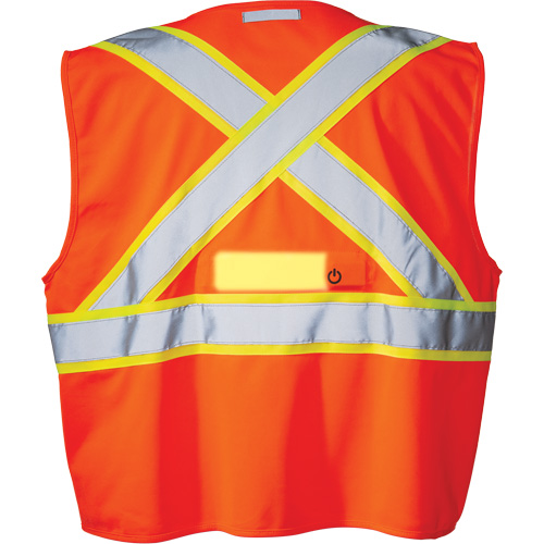 SV350 X-Back Safety Vest with Light, High Visibility Orange, Small, Polyester Pathway Supply LP