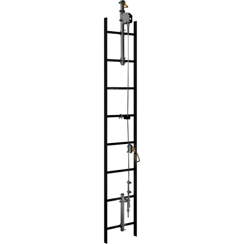 Syst&egrave;me de s&eacute;curit&eacute; vertical &agrave; c&acirc;ble 20' Lad-Saf, Acier galvanis&eacute; Pathway Supply LP
