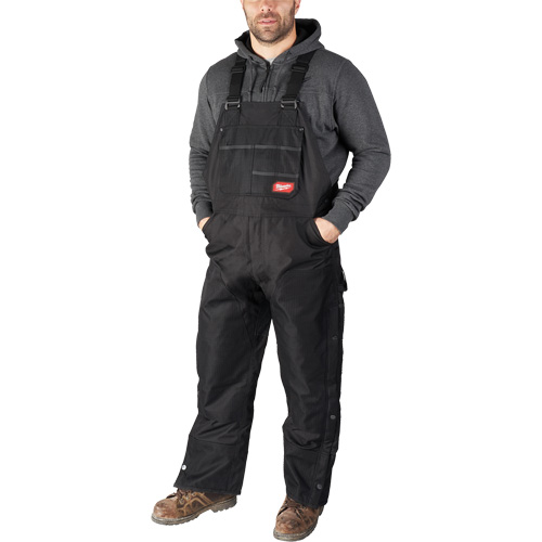 GridIron Short Length Zip-To-Thigh Bib Overall, Men's, 2X-Large, Black Pathway Supply LP
