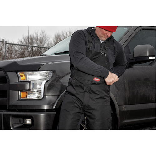 GridIron Short Length Zip-To-Thigh Bib Overall, Men's, 2X-Large, Black Pathway Supply LP
