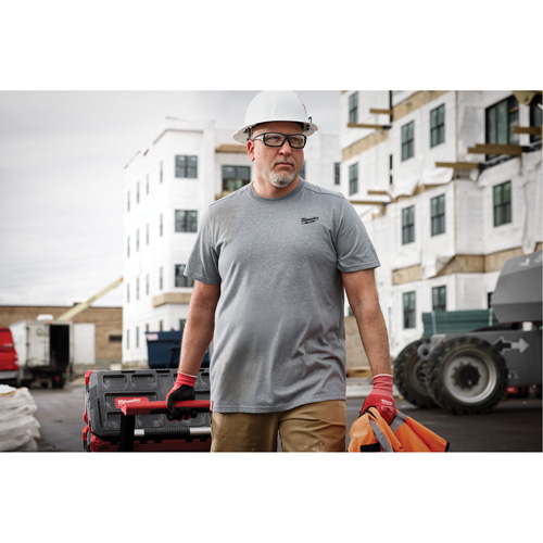 Hybrid Work Tee Shirt, Men's, 2X-Large, Grey Pathway Supply LP