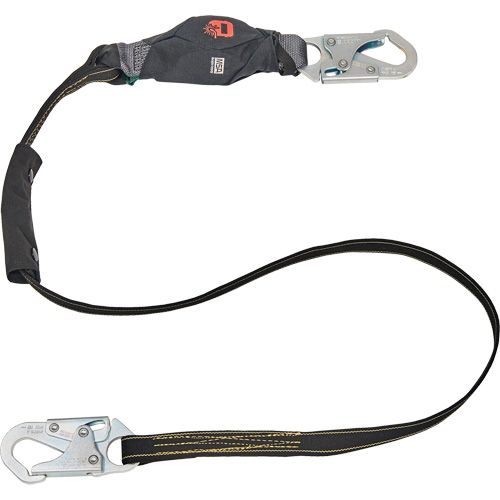 Anti-Corrosion Energy Absorbing Lanyard, 6', Rebar Hook Center, Snap Hook Leg Ends, Polyester Pathway Supply LP