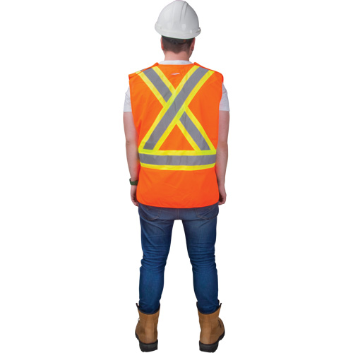 CSA-Compliant High-Visibility Surveyor Vest, High Visibility Orange, Medium, Polyester Pathway Supply LP