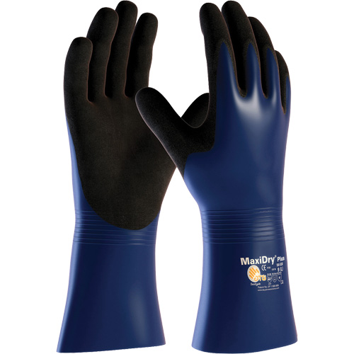 Gants r&eacute;sistant aux produits chimiques et aux coupures ATG MaxiDry Plus, Grand, R&ecirc;vetement Nitrile, Enveloppe en Nylon/&eacute;lasthanne Pathway Supply LP