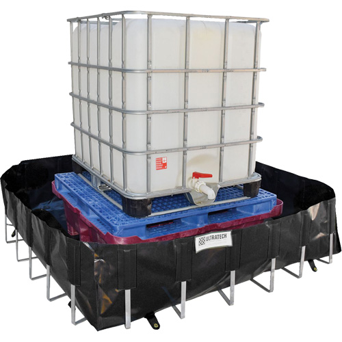 Ultra-IBC Berm&reg; Spill Berm, 400 US gal. Capacity, 6' W x 6' L x 18" H, L-Bracket Pathway Supply LP
