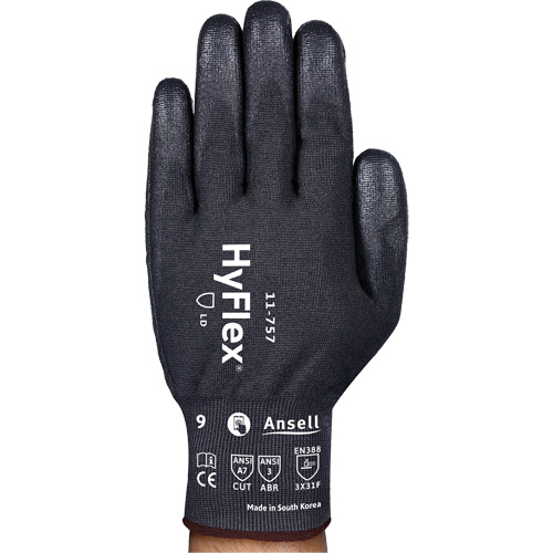Gants r&eacute;sistant aux coupures Hyflex 11-757, Taille 8, Calibre 18, Rev&ecirc;tement Polyur&eacute;thane, Enveloppe en Intercept, ASTM ANSI niveau A7/EN 388 niveau F Pathway Supply LP