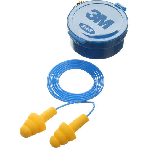 Bouchons d'oreilles pr&eacute;moul&eacute;s E-A-R Ultrafit, Avec cordon, Paire - Boîtier en plastique, 25 dB NRR, Taille unique Pathway Supply LP