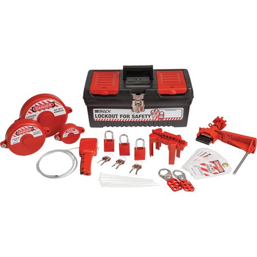 Lockout Tagout Kit with Aluminum Safety Padlocks in Toolbox, Valve Kit, 32 Components Pathway Supply LP