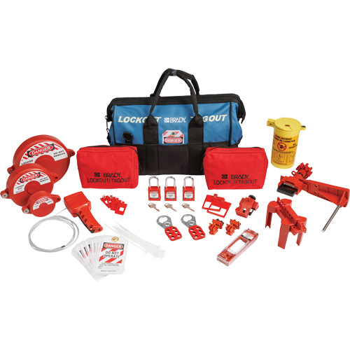 Lockout Tagout Kit with Nylon Safety Lockout Padlocks in Duffel Bag, Electrical/Valve Kit, 31 Components Pathway Supply LP
