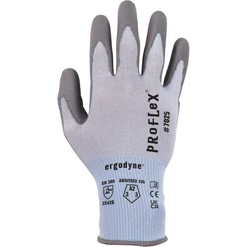 ProFlex 7025 Cut-Resistant Gloves, Size Small, 18 Gauge, Polyurethane Coated, Nylon/HPPE/Spandex Shell, ASTM ANSI Level A2/EN 388 Level B Pathway Supply LP