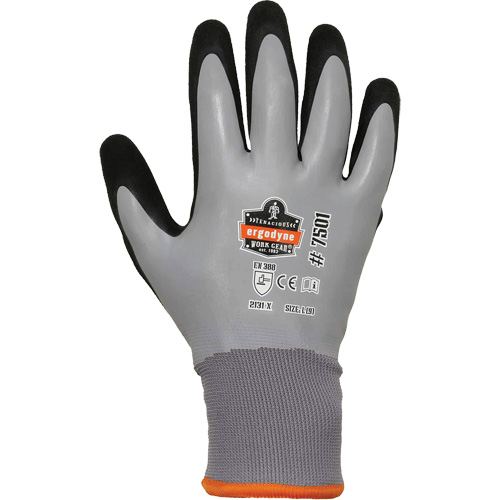 Gants de travail Hydrofuges et enduits pour l'hiver ProFlex 7501, Petit, R&ecirc;vetement Nitrile/Latex, Calibre 10/15, Enveloppe en Polyester Pathway Supply LP
