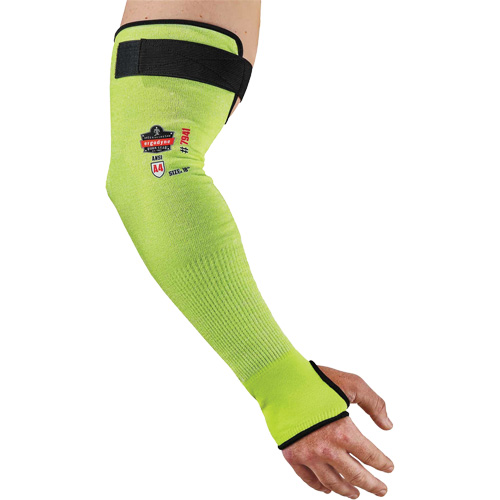 ProFlex 7941-PR Cut-Resistant Protective Arm Sleeve, TenaLux, 18", ASTM ANSI Level A4/EN 388 Level D, High Visibility Lime Pathway Supply LP