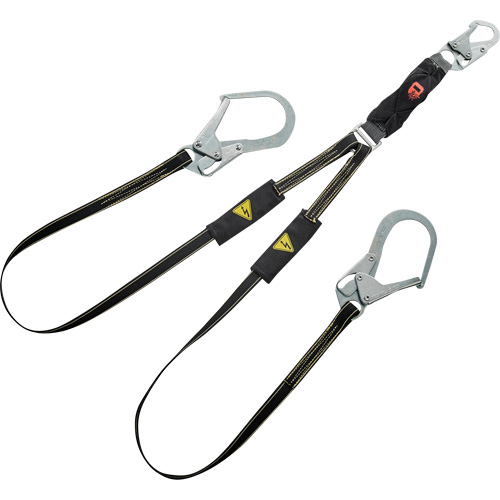 V-Series Welding Energy Absorbing Lanyard, 6', Rebar Hook Center, Snap Hook Leg Ends, Kevlar&reg;/Metal/Nylon Pathway Supply LP