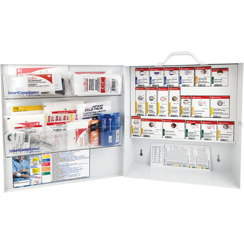 Armoire pour premiers soins SmartCompliance, R&eacute;pond &agrave; la norme CSA Z1220-17 type 3 environnements &agrave; haut risque, Petit (2-25 travailleurs) Pathway Supply LP
