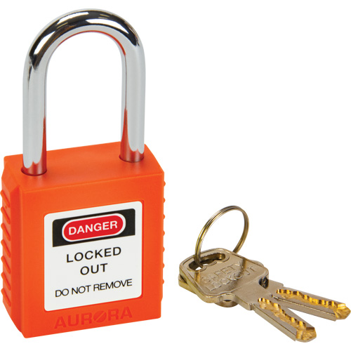 Verrouillage pour les consignations, Cadenas de s&eacute;curit&eacute;, Cl&eacute;s diff&eacute;rentes, Thermoplastique, Largeur de 1-1/2" Pathway Supply LP