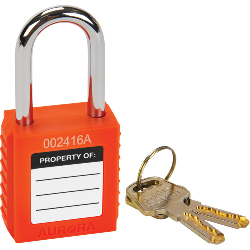 Verrouillage pour les consignations, Cadenas de s&eacute;curit&eacute;, Cl&eacute;s diff&eacute;rentes, Thermoplastique, Largeur de 1-1/2" Pathway Supply LP
