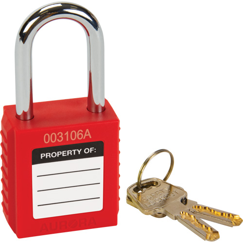 Verrouillage pour les consignations, Cadenas de s&eacute;curit&eacute;, Cl&eacute;s diff&eacute;rentes, Thermoplastique, Largeur de 1-1/2" Pathway Supply LP