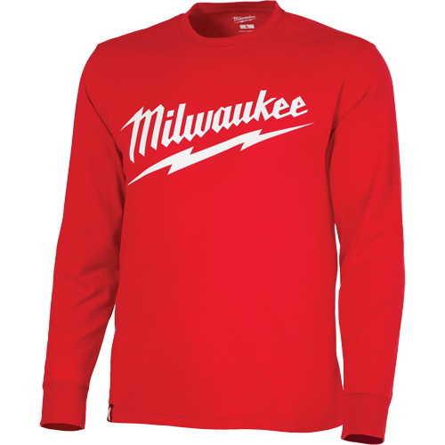 Heavy-Duty Long-Sleeved T-Shirt with Milwaukee&reg; Logo, Men's, Small, Red Pathway Supply LP