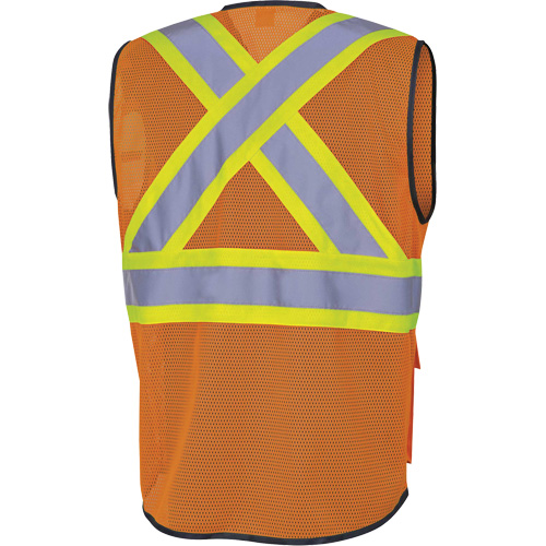 6960 Veste de s&eacute;curit&eacute; &agrave; maille en avant, Orange haute visibilit&eacute;, Moyen, Polyester Pathway Supply LP