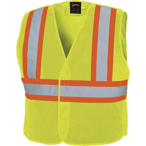 598P Tear-Away Mesh Safety Vest, High Visibility Lime-Yellow, Medium/Small, Polyester Pathway Supply LP