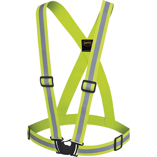 5497 Safety Sash, High Visibility Lime-Yellow, Silver Reflective Colour, One Size Pathway Supply LP