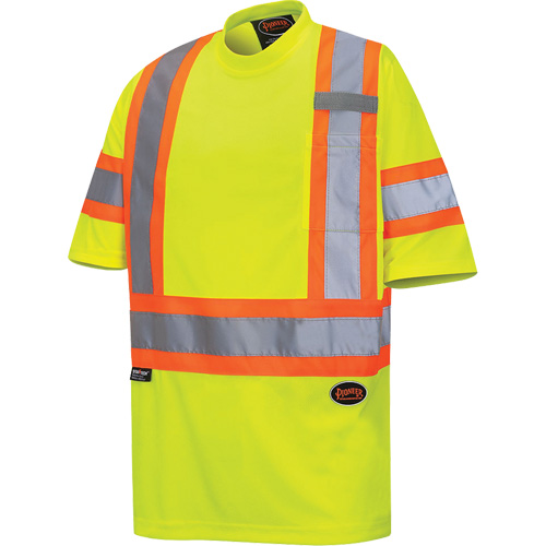 6971 T-shirt de s&eacute;curit&eacute; en il-de-perdrix, Polyester, T-petit, Jaune lime haute visibilit&eacute; Pathway Supply LP
