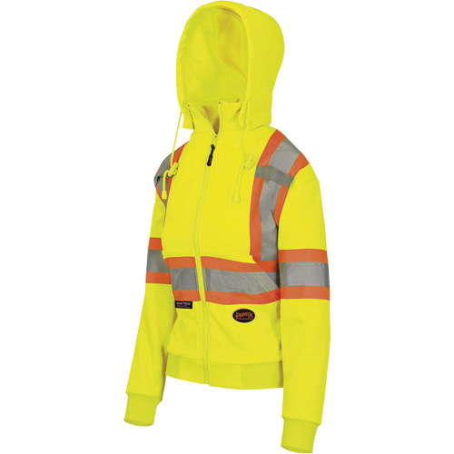 6925W Women's Zip Style Hoodie, X-Small, High Visibility Yellow Pathway Supply LP