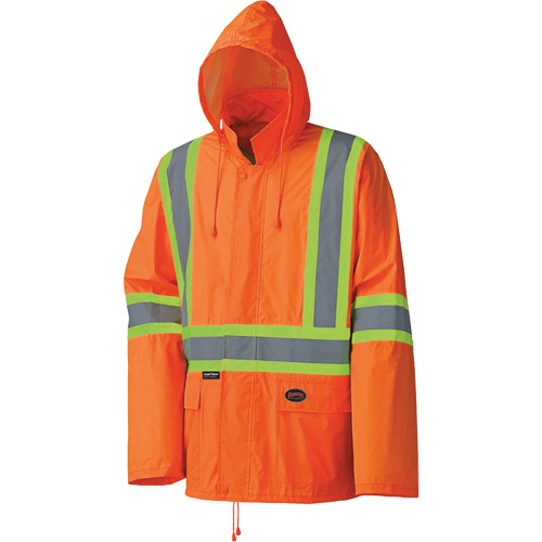 5598 Combinaison de pluie imperm&eacute;able et l&eacute;g&egrave;re, Polyester/PVC, Petit, Orange haute visibilit&eacute; Pathway Supply LP