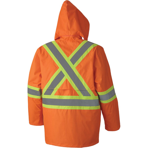 5608 Combinaison de pluie imperm&eacute;able 210D, Polyester/PVC, Petit, Orange haute visibilit&eacute; Pathway Supply LP