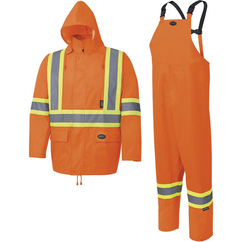 5618 Combinaison de pluie 150D, Polyester/Polyur&eacute;thane, Petit, Orange haute visibilit&eacute; Pathway Supply LP