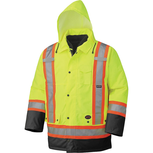 5021BB Waterproof 7-in-1 Parka, High Visibility Lime-Yellow, X-Small Pathway Supply LP