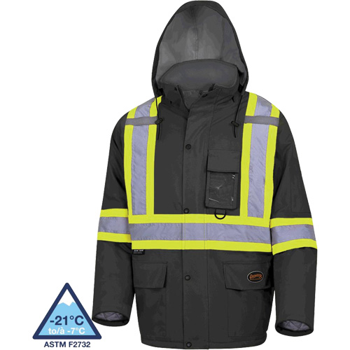 5031BK Waterproof Quilted Safety Parka, Black, Small Pathway Supply LP