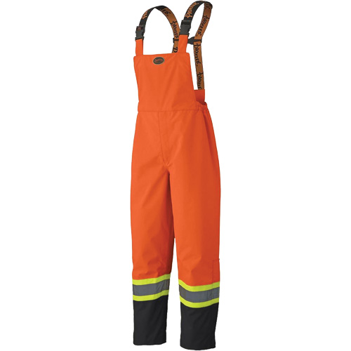 5404 300D Trilobal Ripstop Waterproof Bib Pants, Polyester, Small, Black/High Visibility Orange Pathway Supply LP