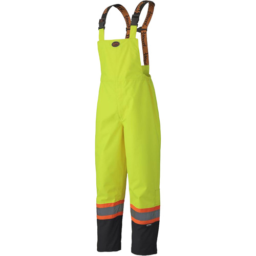 5405 300D Trilobal Ripstop Waterproof Bib Pants, Polyester, X-Small, High Visibility Lime-Yellow Pathway Supply LP