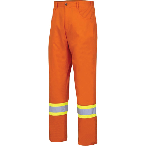 4461 Ultra-Cool Safety Pants, Cotton, 32, High Visibility Orange Pathway Supply LP