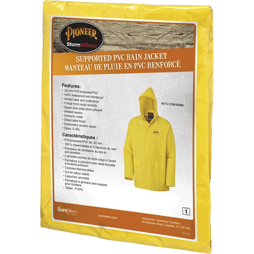 577J Veste imperm&eacute;able, Polyester/PVC, Petit, Jaune Pathway Supply LP