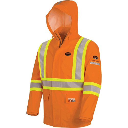 5880 Manteau de pluie ignifuge et protection contre les &eacute;clats d'arc &eacute;lectrique, T-petit, Orange haute visibilit&eacute;, 10 cal/cm² Pathway Supply LP