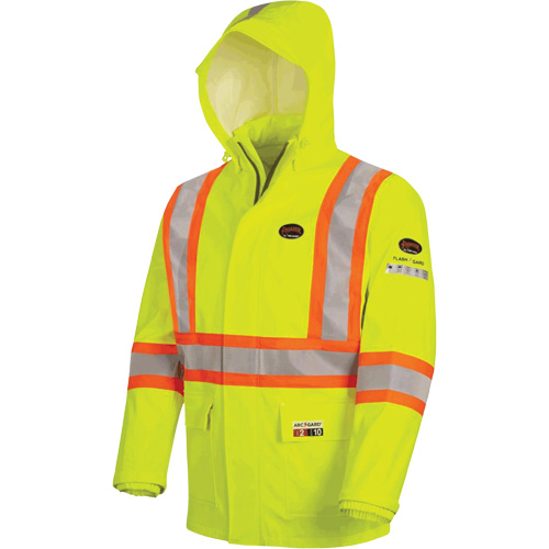 5881 Manteau de pluie ignifuge et protection contre les &eacute;clats d'arc &eacute;lectrique, T-petit, Jaune haute visibilit&eacute;, 10 cal/cm² Pathway Supply LP