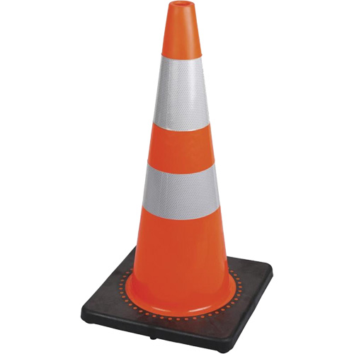 183 Premium Flexible Safety Cone, 28", Orange, 4" & 6" Reflective Collar(s) Pathway Supply LP
