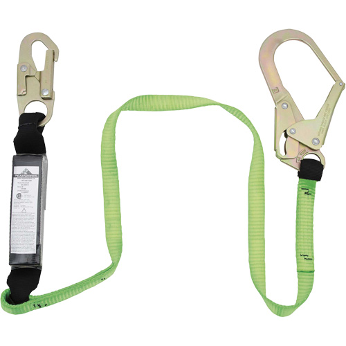 SA-5402-4 Shock Absorbing Lanyard, 4', Rebar Hook Center, Snap Hook Leg Ends, Polyester Pathway Supply LP