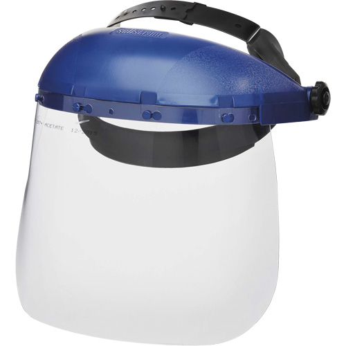 390 Premium Series Single Crown Uncoated Faceshield, Acetate, Ratchet Suspension Pathway Supply LP