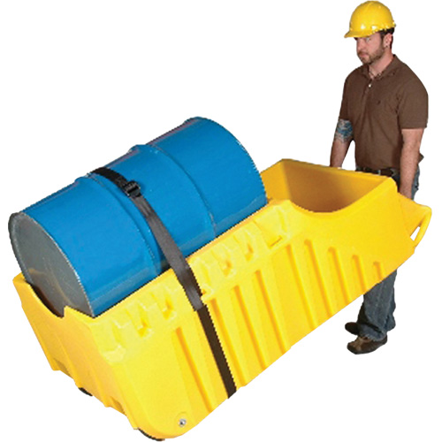 Drum Dolly, 26.5" L x 26.5" W x 5" H, 800 US gal. Spill Cap. Pathway Supply LP