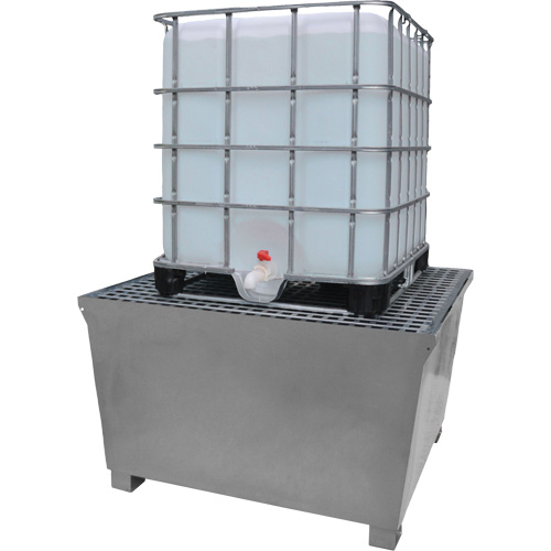 Steel Ultra-IBC Spill Pallet&reg;, 370 US gal. Spill Capacity, 57.6" x 34.7" x 56.9" Pathway Supply LP