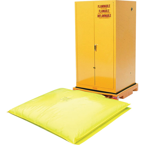 Single Drum Ultra-Safety Cabinet Bladder System&reg;, 37.8" L x 37.8" W x 6.3" H, 1500 lbs. Load Capacity Pathway Supply LP