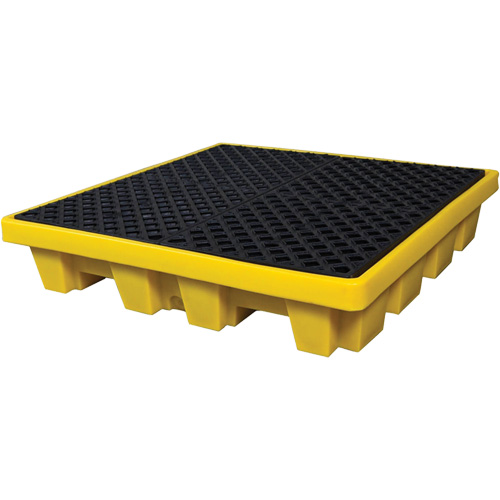 Ultra-Spill Pallet emboitable, 4 barils, Capacit&eacute; de d&eacute;versement 66 gal. US, 51" x 51" x 10" Pathway Supply LP