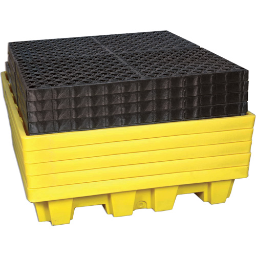 Ultra-Spill Pallet emboitable, 4 barils, Capacit&eacute; de d&eacute;versement 66 gal. US, 51" x 51" x 10" Pathway Supply LP