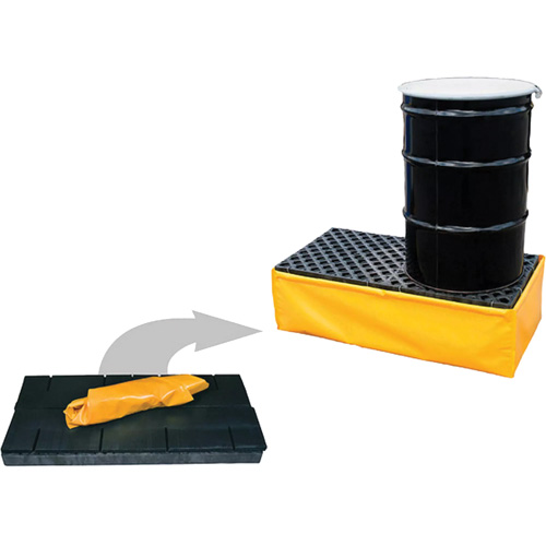 Ultra-Spill Pallet flexible, 2 barils, Capacit&eacute; de d&eacute;versement 66 gal. US, 48" x 24" x 14" Pathway Supply LP